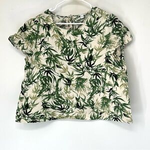 J. Jill linen cropped oversized Blouse women’s XL